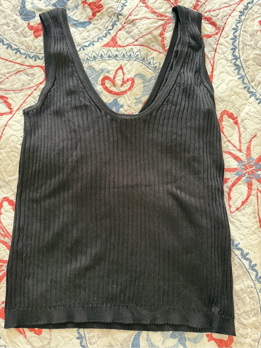Boden Black Ribbed Shell top - Picture 4 of 4